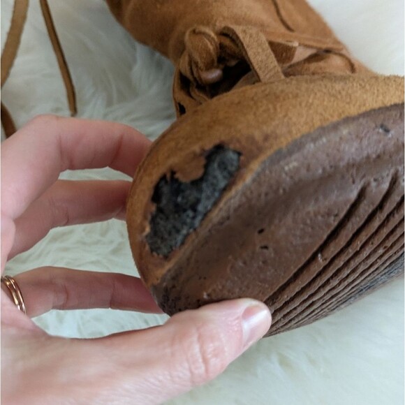 Steger Mukluks Short Brown Leather Winter Boots Women's Size US 9 Chestnut Brown - Picture 3 of 10